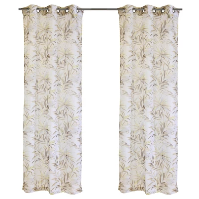 84"x54" Azores Sheer Grommet Outdoor Curtain Panel Yellow - Outdoor Décor 4 84"x54" Azores Sheer Grommet Outdoor Curtain Panel Yellow - Outdoor Décor - Image 2