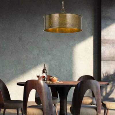 20" X 20" Metal Rochefort Round Chandelier Gold - Cal Lighting 4 20" X 20" Metal Rochefort Round Chandelier Gold - Cal Lighting - Image 2