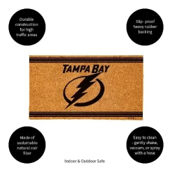 Evergreen Tampa Bay Lightning Logo Turf Mat, Brown- 28 X 16 Inches Indoor Outdoor Doormat -Home Decor Store GUEST 02b31069 5257 486c 9c0d e5095f303884