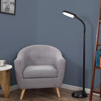 Adjustable Floor Lamp - Full Spectrum Natural Sunlight LED Lamp And Bendable Neck - Dimmable Light For Living Room And Bedroom By Lavish Home (Black) 5 Adjustable Floor Lamp - Full Spectrum Natural Sunlight LED Lamp And Bendable Neck - Dimmable Light For Living Room And Bedroom By Lavish Home (Black) - Image 3