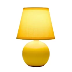 8.66" Petite Ceramic Orb Base Bedside Table Desk Lamp With Matching Tapered Drum Fabric Shade Yellow - Creekwood Home 12 8.66" Petite Ceramic Orb Base Bedside Table Desk Lamp With Matching Tapered Drum Fabric Shade Yellow - Creekwood Home -Home Decor Store GUEST 040a0770 572d 422a b36d 0a6d25c743e2