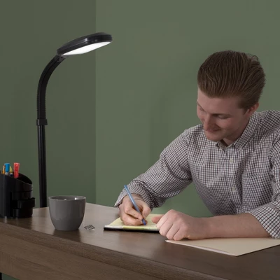 Adjustable Floor Lamp - Full Spectrum Natural Sunlight LED Lamp And Bendable Neck - Dimmable Light For Living Room And Bedroom By Lavish Home (Black) 6 Adjustable Floor Lamp - Full Spectrum Natural Sunlight LED Lamp And Bendable Neck - Dimmable Light For Living Room And Bedroom By Lavish Home (Black) - Image 4