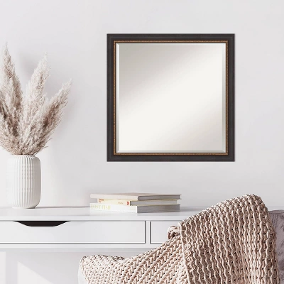 23" X 23" Beveled Ashton Black Wood Wall Mirror - Amanti Art 7 23" X 23" Beveled Ashton Black Wood Wall Mirror - Amanti Art - Image 5