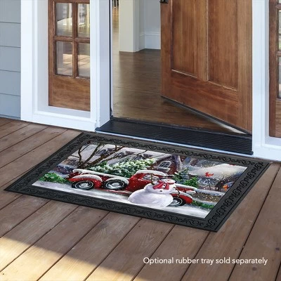 Briarwood Lane Snowfall Snowman Winter Doormat Red Pickup Truck 3 4 Briarwood Lane Snowfall Snowman Winter Doormat Red Pickup Truck 3 - Image 2