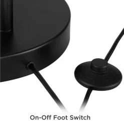 360 Lighting Cora Modern Arc Floor Lamp With Riser 76 1/2" Tall Black Metal White Linen Drum Shade For Living Room Reading Bedroom Office House Home -Home Decor Store GUEST 0a424458 0b6c 4aeb 9009 e2448c019225