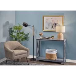 Dylan Floor Lamp Natural Wood/Black - Adesso