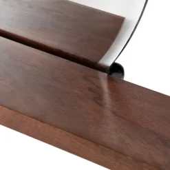 30" X 24" Fosset Round Frameless Mirror With Shelf Walnut Brown - Kate & Laurel All Things Decor -Home Decor Store GUEST 0e013ecc 8f69 47f5 ab0c dc542850247b