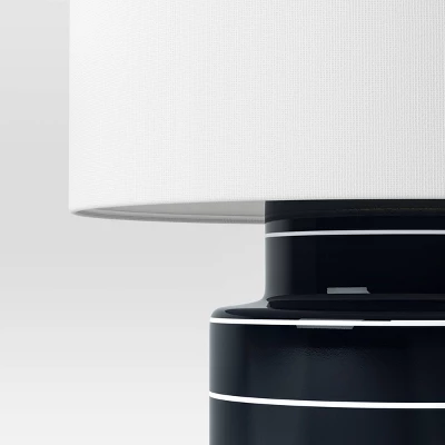 Glossy Table Lamp Navy And White (Includes LED Light Bulb) - Threshold™ 5 Glossy Table Lamp Navy And White (Includes LED Light Bulb) - Threshold™ - Image 3