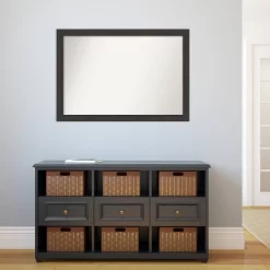 40" X 28" Non-Beveled Rustic Plank Espresso Narrow Wall Mirror - Amanti Art -Home Decor Store GUEST 0f93ab61 19d1 4cb8 b21b 0fa0ea61f56d