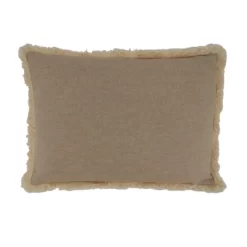 Saro Lifestyle Embroidered Merry Christmas Pillow - Down Filled, 14"x20" Oblong, Natural