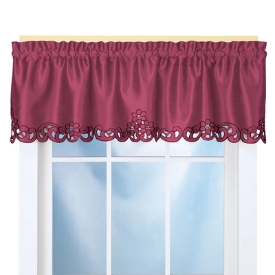 Collections Etc Elegance Scroll Embroidered Cut-Out Window Valance With Rod Pocket Top For Easy Hanging, 58" W X 13" L 4 Collections Etc Elegance Scroll Embroidered Cut-Out Window Valance With Rod Pocket Top For Easy Hanging, 58" W X 13" L - Image 2