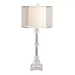 Glass Table Lamp With Drum Shade Silver - Olivia & May -Home Decor Store GUEST 11e08d92 4afe 4feb b19b 33e423c6ef3a