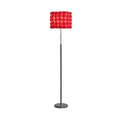 63" Pink Roses In Bloom Acrylic Metal Floor Lamp - Ore International 3 63" Pink Roses In Bloom Acrylic Metal Floor Lamp - Ore International