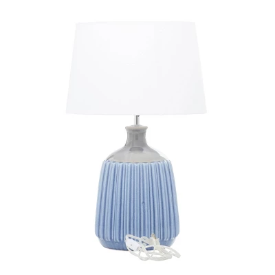 Coastal Ceramic Table Lamp Blue - Olivia & May 8 Coastal Ceramic Table Lamp Blue - Olivia & May - Image 6