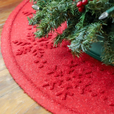 3' Aqua Shield Snowflake Tree Skirt Round Mat Red - Bungalow Flooring 3 3' Aqua Shield Snowflake Tree Skirt Round Mat Red - Bungalow Flooring