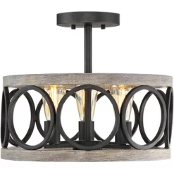 Franklin Iron Works Salima Rustic Farmhouse Ceiling Light Semi Flush Mount 16" Wide Black Gray Wood 3-Light For Bedroom Kitchen Living Room Hallway 15 Franklin Iron Works Salima Rustic Farmhouse Ceiling Light Semi Flush Mount 16" Wide Black Gray Wood 3-Light For Bedroom Kitchen Living Room Hallway -Home Decor Store GUEST 1e99accb 03ab 4473 aabb 9f8a3ee67cfa