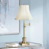 360 Lighting Traditional Swing Arm Desk Table Lamp Adjustable Height 36" Tall Antique Brass Imperial Creme Fabric Bell Shade Living Room -Home Decor Store GUEST 1f8c495e b5bb 4b5c a011 15ff5e117bf3