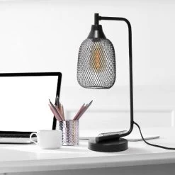 Industrial Mesh Desk Lamp Matte Black - Lalia Home -Home Decor Store GUEST 23523e1c a4ca 452d 8909 9f415844ebd1