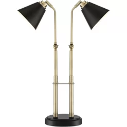 Possini Euro Design Sentry Modern Mid Century Desk Lamp 23" High Black Brass With USB Charging Port LED Adjustable Cone Shade For Bedroom Living Room 16 Possini Euro Design Sentry Modern Mid Century Desk Lamp 23" High Black Brass With USB Charging Port LED Adjustable Cone Shade For Bedroom Living Room -Home Decor Store GUEST 23a902e2 1768 4a21 b4e8 f727be00628c