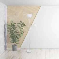 71.5" Traditional 2 Light Mother Daughter Metal Floor Lamp With Torchiere And Reading Light White - Creekwood Home -Home Decor Store GUEST 2428da2d 6ff0 4c24 be5d 3a400fd28547