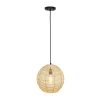 Ball Shaped Rattan Pendant Light Beige - Lalia Home