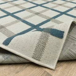 Trinity Textured Plaid Patio Area Rug Beige/Blue - Captiv8e Designs -Home Decor Store GUEST 27a392ce bc92 4e3e 9b11 a33f1966e3d1