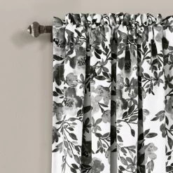 2pk 52"x84" Light Filtering Tanisha Curtain Panels Black - Lush Décor