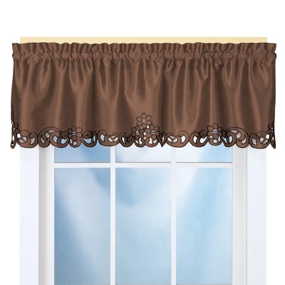 Collections Etc Elegance Scroll Embroidered Cut-Out Window Valance With Rod Pocket Top For Easy Hanging, 58" W X 13" L 6 Collections Etc Elegance Scroll Embroidered Cut-Out Window Valance With Rod Pocket Top For Easy Hanging, 58" W X 13" L - Image 4
