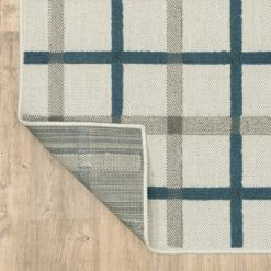 Trinity Textured Plaid Patio Area Rug Beige/Blue - Captiv8e Designs -Home Decor Store GUEST 2b20b3e6 45d2 4e9c bd74 aa5667734299