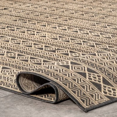 Devon Geometric Striped Indoor And Outdoor Area Rug - NuLOOM 6 Devon Geometric Striped Indoor And Outdoor Area Rug - NuLOOM - Image 4