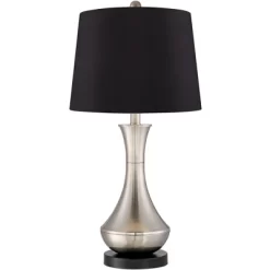 360 Lighting Simon Modern Table Lamps 25 1/2" High Set Of 2 Brushed Nickel With USB Charging Port Black Faux Silk Drum Shade For Bedroom Office Desk 8 360 Lighting Simon Modern Table Lamps 25 1/2" High Set Of 2 Brushed Nickel With USB Charging Port Black Faux Silk Drum Shade For Bedroom Office Desk -Home Decor Store GUEST 2d7740d8 dff9 46f7 a9ab 066dc16969e0