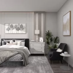 Glass Table Lamp With Drum Shade Silver - Olivia & May -Home Decor Store GUEST 2e4dc6a2 0a7a 445d a305 7bc5d8db1fc9