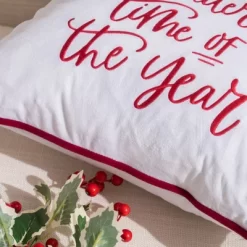 18"x18" 'It's The Most Wonderful Time Of The Year' Embroidered Square Throw Pillow White - Evergrace 10 18"x18" 'It's The Most Wonderful Time Of The Year' Embroidered Square Throw Pillow White - Evergrace -Home Decor Store GUEST 2e9ef111 aa27 4381 8c2c b66d9b4f4c86