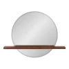 30" X 24" Fosset Round Frameless Mirror With Shelf Walnut Brown - Kate & Laurel All Things Decor -Home Decor Store GUEST 2eb963ce d2e2 4426 84f6 42c41ff1b7e1