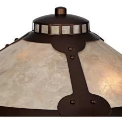 Franklin Iron Works Samuel Industrial Desk Lamp 20" High Rubbed Bronze With USB Charging Port Natural Mica Shade For Bedroom Living Room Bedside Desk -Home Decor Store GUEST 3035622f 975d 4411 8c0c 29549cbe9c1d