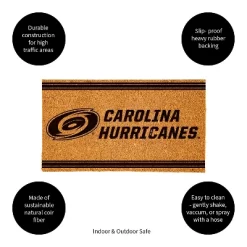 Evergreen Carolina Hurricanes Logo Turf Mat, Brown- 28 X 16 Inches Indoor Outdoor Doormat -Home Decor Store GUEST 312fa72e 4ced 4a44 a4e3 1ba26d36a69a