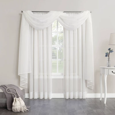 216"x59" Emily Sheer Voile Window Curtain Scarf Eggshell - No. 918 3 216"x59" Emily Sheer Voile Window Curtain Scarf Eggshell - No. 918