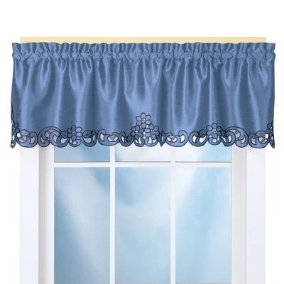 Collections Etc Elegance Scroll Embroidered Cut-Out Window Valance With Rod Pocket Top For Easy Hanging, 58" W X 13" L 5 Collections Etc Elegance Scroll Embroidered Cut-Out Window Valance With Rod Pocket Top For Easy Hanging, 58" W X 13" L - Image 3