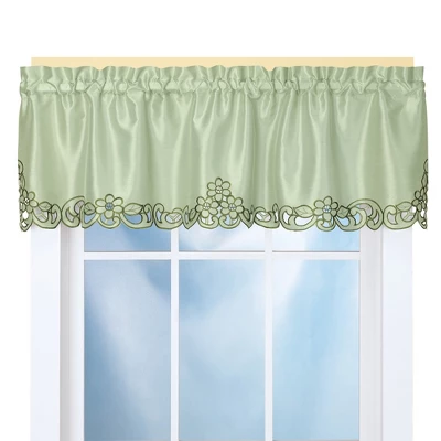 Collections Etc Elegance Scroll Embroidered Cut-Out Window Valance With Rod Pocket Top For Easy Hanging, 58" W X 13" L 8 Collections Etc Elegance Scroll Embroidered Cut-Out Window Valance With Rod Pocket Top For Easy Hanging, 58" W X 13" L - Image 6