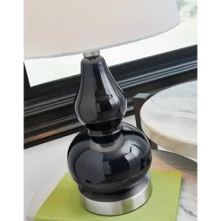 Makana Glass Table Lamp Navy - Signature Design By Ashley -Home Decor Store GUEST 37326035 c99e 4d28 b38d 75932c8516a8