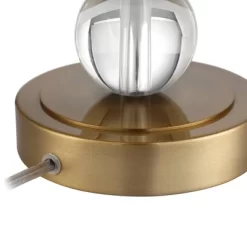 Vienna Full Spectrum Halston Buffet Table Lamp With Round Riser 36 1/4" Tall Crystal Ball Brass Off White Fabric Drum Shade For Bedroom Living Room -Home Decor Store GUEST 37adc608 c876 424d 8b3b b74988d1011d