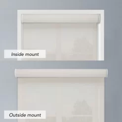 Linen Avenue Cordless Cassette 5% Solar Roller Shade, Fawn, Sand, Shadow