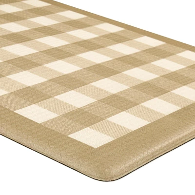 Kate Aurora Linen & White Buffalo Plaid Memory Foam Anti-Fatigue Kitchen Floor Mat 30 In. W X 18 In. L 3 Kate Aurora Linen & White Buffalo Plaid Memory Foam Anti-Fatigue Kitchen Floor Mat 30 In. W X 18 In. L