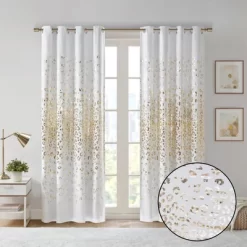 1pc 42"x84" Blackout Kendra Metallic Animal Print Curtain Panel White/Gold - Intelligent Design -Home Decor Store GUEST 38d0b5df e88e 410a 89c6 f0f066c80664