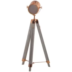 HOMCOM Vintage Tripod Floor Lamp, Height Adjustable Nautical Spotlight With Wood Legs, E12 Lamp Base For Living Room, Bedroom, Gray And Rose Gold 9 HOMCOM Vintage Tripod Floor Lamp, Height Adjustable Nautical Spotlight With Wood Legs, E12 Lamp Base For Living Room, Bedroom, Gray And Rose Gold -Home Decor Store GUEST 39fa9e95 e07c 4cff a4b5 af41070ea03b