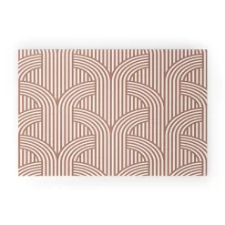 Marta Barragan Camarasa Terracotta Retro Lines Looped Vinyl Welcome Mat - Society6 -Home Decor Store GUEST 3c43a32e 445b 4d11 9e3e 38d8a4004486