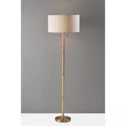 Madeline Floor Lamp Natural Rubberwood Antique Brass - Adesso -Home Decor Store GUEST 3c57c3b8 aac3 488e ac54 d2eede3b7e9d