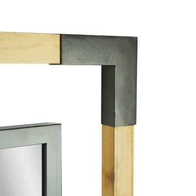 15.5" X 27.5" Metal/Wooden Decorative Wall Mirror Black- Head West 4 15.5" X 27.5" Metal/Wooden Decorative Wall Mirror Black- Head West - Image 2