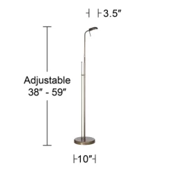 360 Lighting Regan Traditional Pharmacy Floor Lamp 59" Tall Dark Brass Metal LED Adjustable Gooseneck Head For Living Room Reading Bedroom Office -Home Decor Store GUEST 3e81e083 5597 4286 967d 177cc40fc924