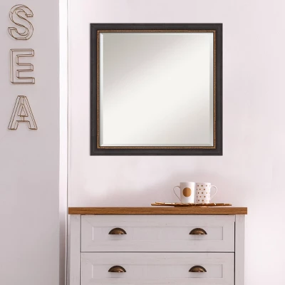 23" X 23" Beveled Ashton Black Wood Wall Mirror - Amanti Art 8 23" X 23" Beveled Ashton Black Wood Wall Mirror - Amanti Art - Image 6